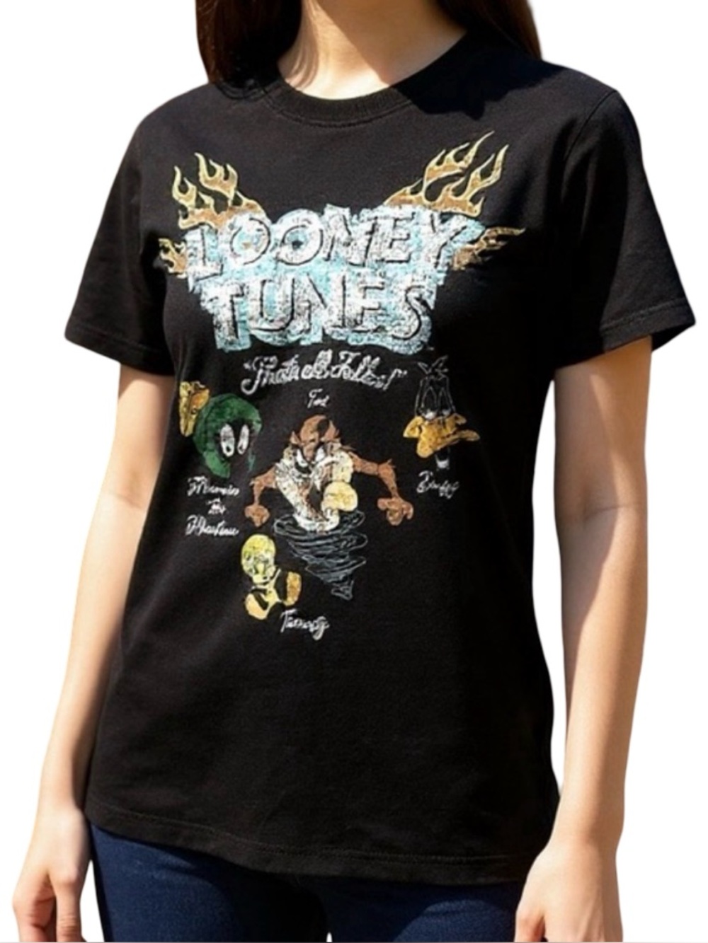 Looney Tunes Black Graphic Tshirt Size XL Cotton
